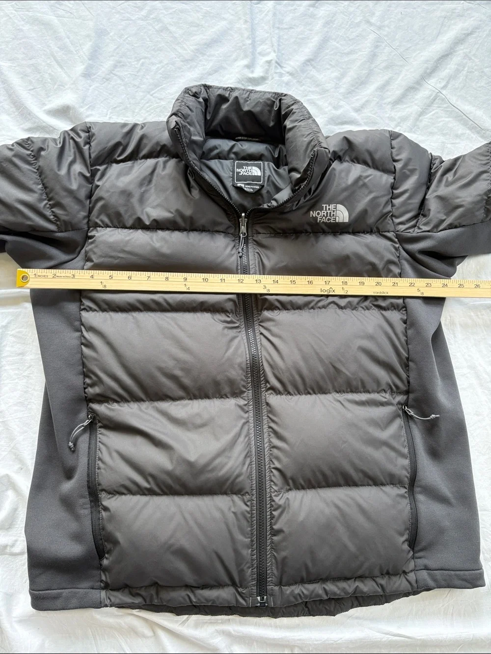 North Face 550 Down Hybrid Black Quilted Puffer JacketMens XL